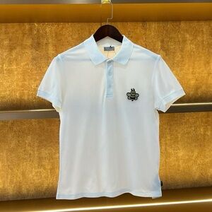 🚩steal Dior White Men's Polo with Embroidered Bee Crest